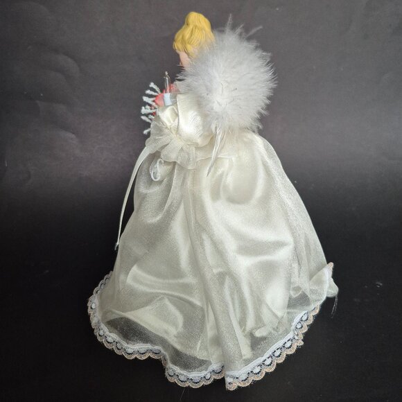 10 Light Porcelain Angel Tree Top - Picture 2 of 11